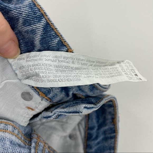 Zara Light Wash Denim Jean Mini Skirt Red Stripe - Picture 11 of 11